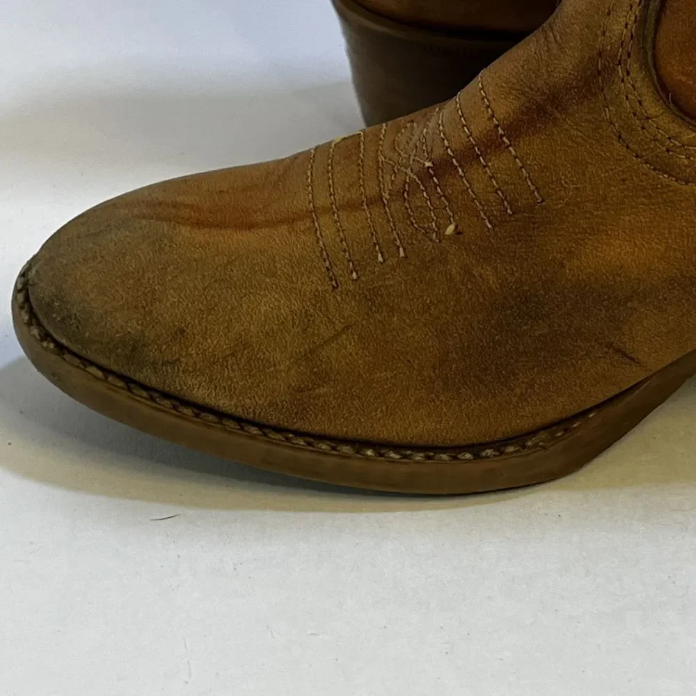 Vintage Dingo uni-sex tan w/ detail stitching 11.5‎ D kids cowboy boots